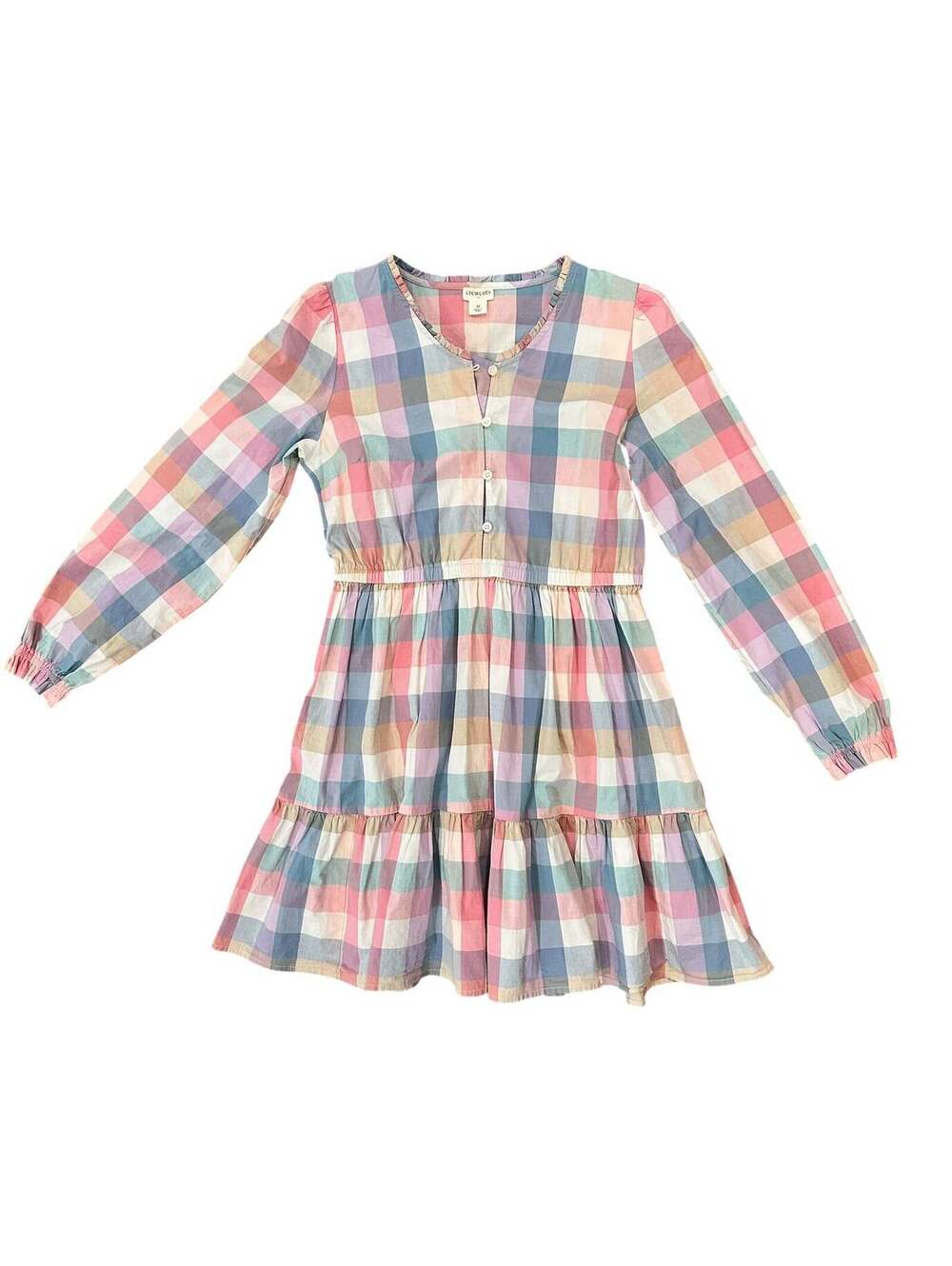 Youth Size 12 - CrewCuts Lightweight Plaid Long Sleeve Dress